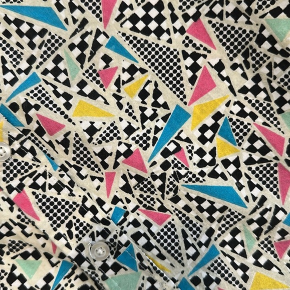 Super Massive Abstract Print Button Up Hawaiian Shirt - Picture 2 of 3